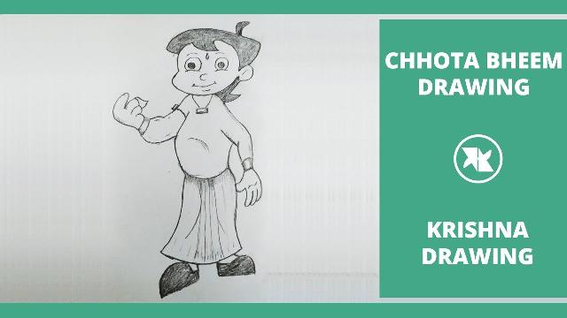 How to Draw a Chhota Bheem Cartoon | Chhota Bheem Drawing Step by Step Tutorial | Cartoon Drawings