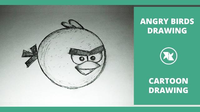 How to Draw a Angry Bird Cartoon | Angry Bird Drawing Step by Step | Cartoon Pencil Drawings